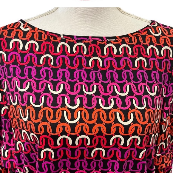 Trina Turk Womens LARGE Echo chain print swim Kimono Tunic cover up NEW - Picture 5 of 16